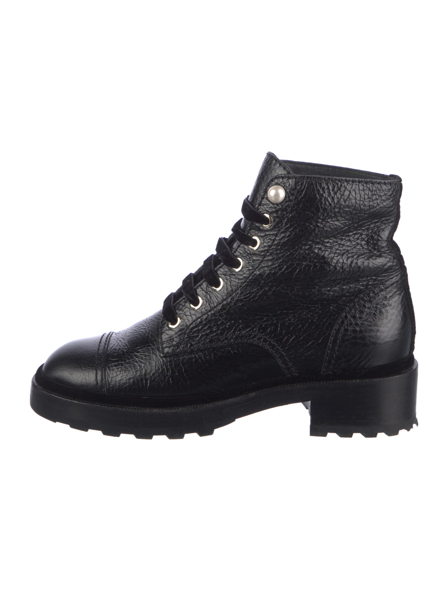 Chanel 2021 Interlocking CC Logo Combat Boots