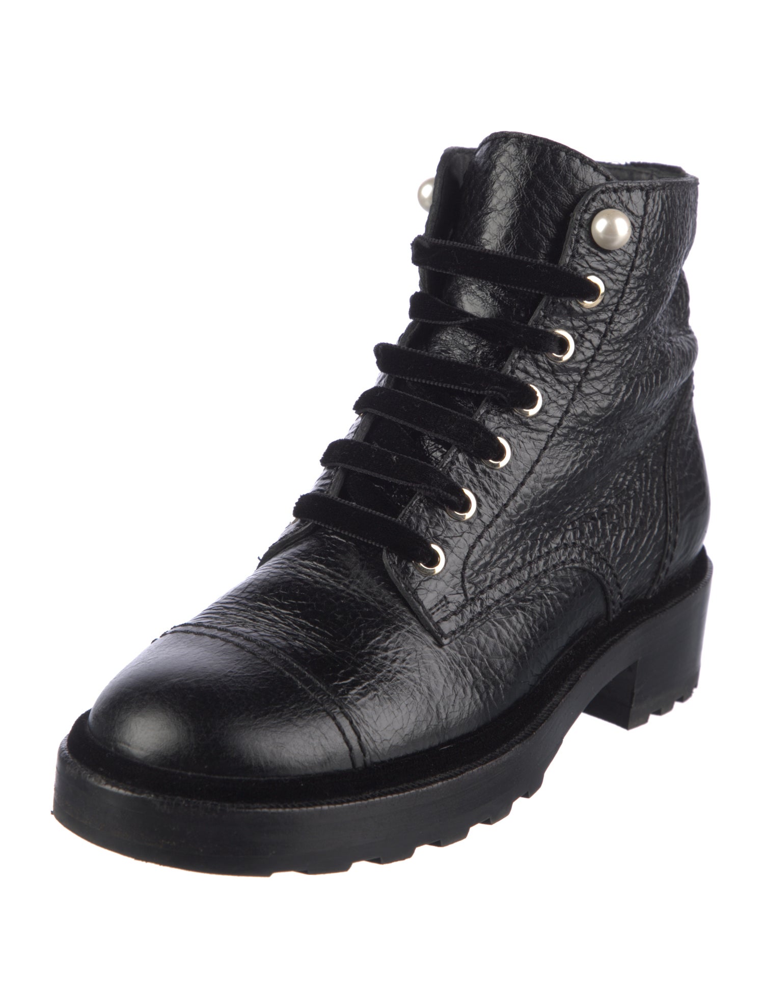 Chanel 2021 Interlocking CC Logo Combat Boots