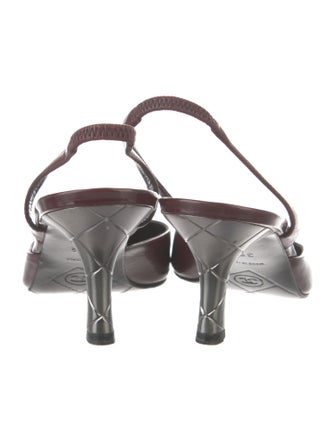 Chanel Interlocking CC Logo Leather Slingback Pumps