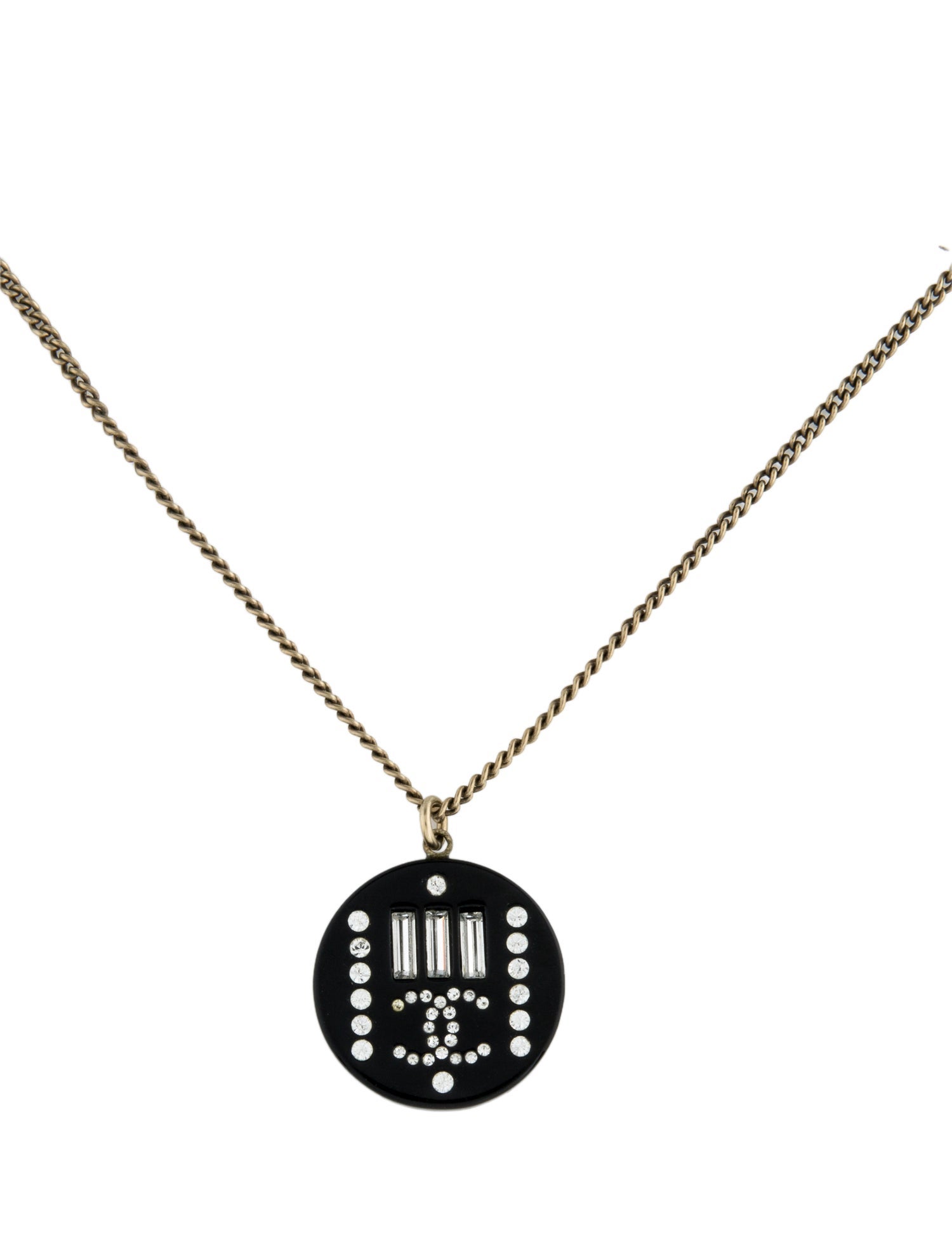 Chanel Strass & Resin CC Pendant Necklace