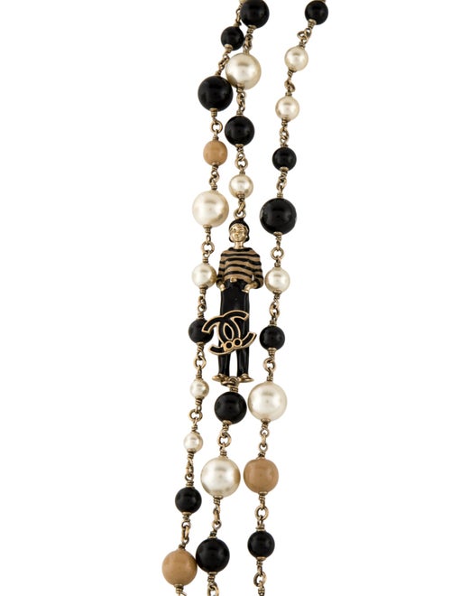 Chanel Faux Pearl & Resin CC Coco Multistrand Necklace