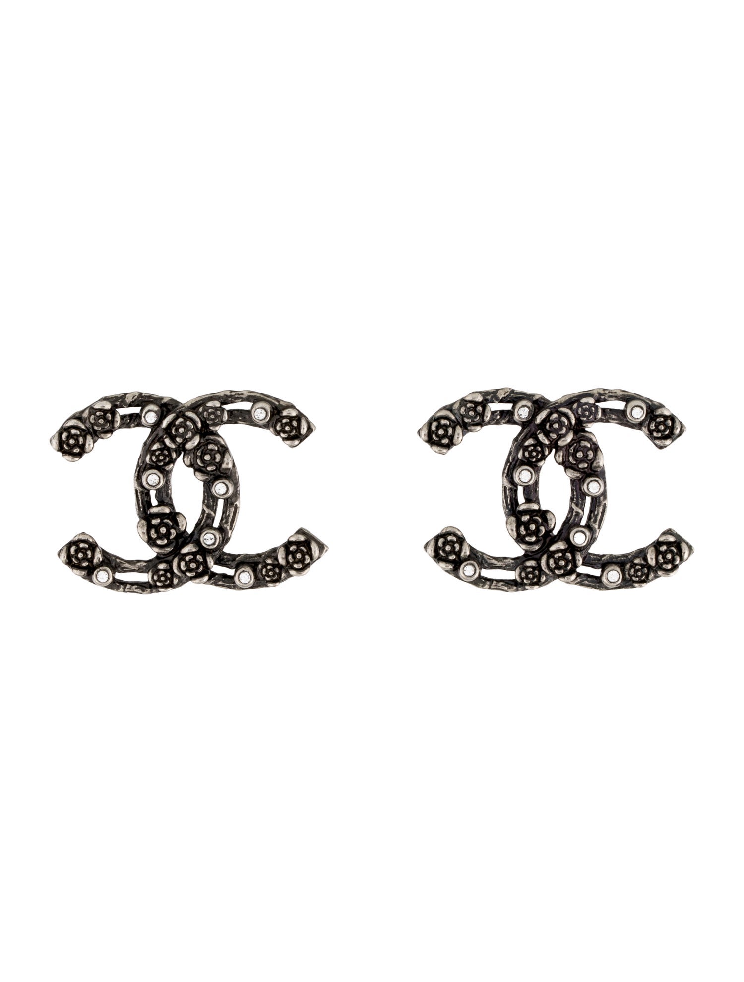 Chanel Strass CC Stud Earrings