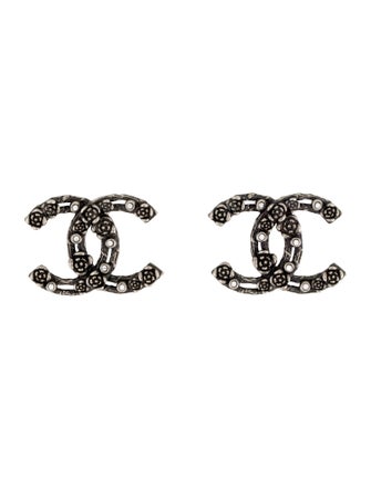 Chanel Strass CC Stud Earrings