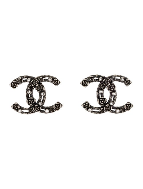 Chanel Strass CC Stud Earrings