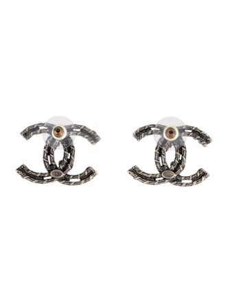 Chanel Strass CC Stud Earrings
