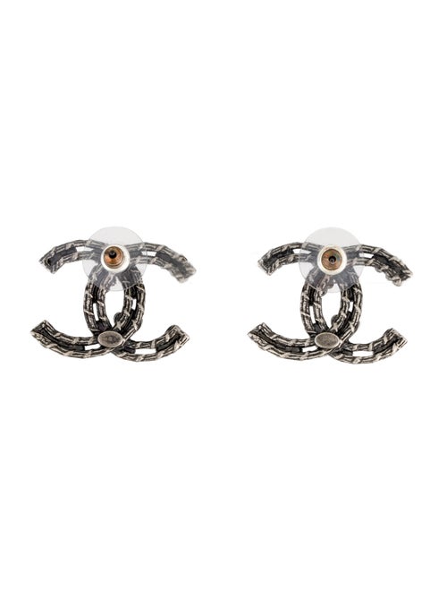Chanel Strass CC Stud Earrings