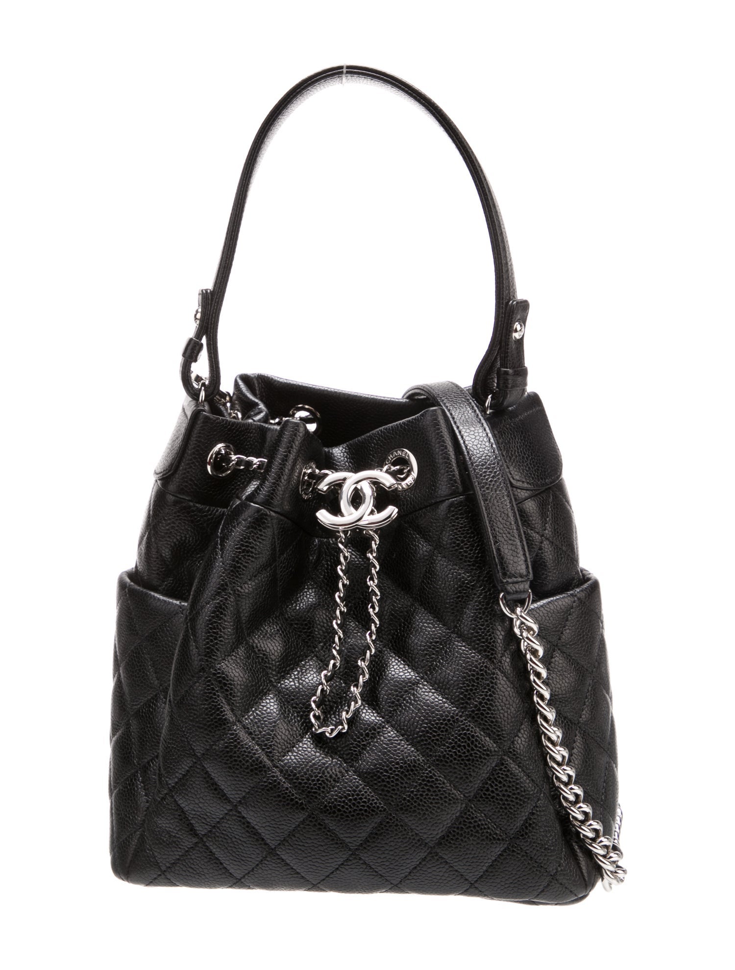 Chanel Quilted Caviar Chain Bucket Bag