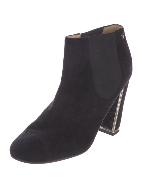Chanel Interlocking CC Logo Suede Chelsea Boots