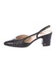 Chanel Interlocking CC Logo Leather Slingback Pumps