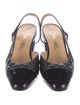 Chanel Interlocking CC Logo Leather Slingback Pumps