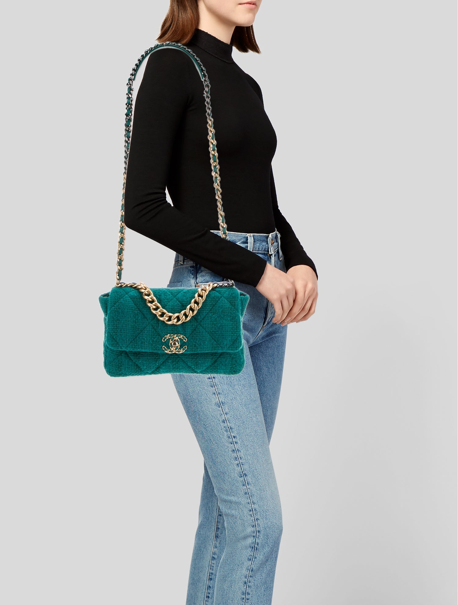 Chanel Large Tweed 19 Flap Bag