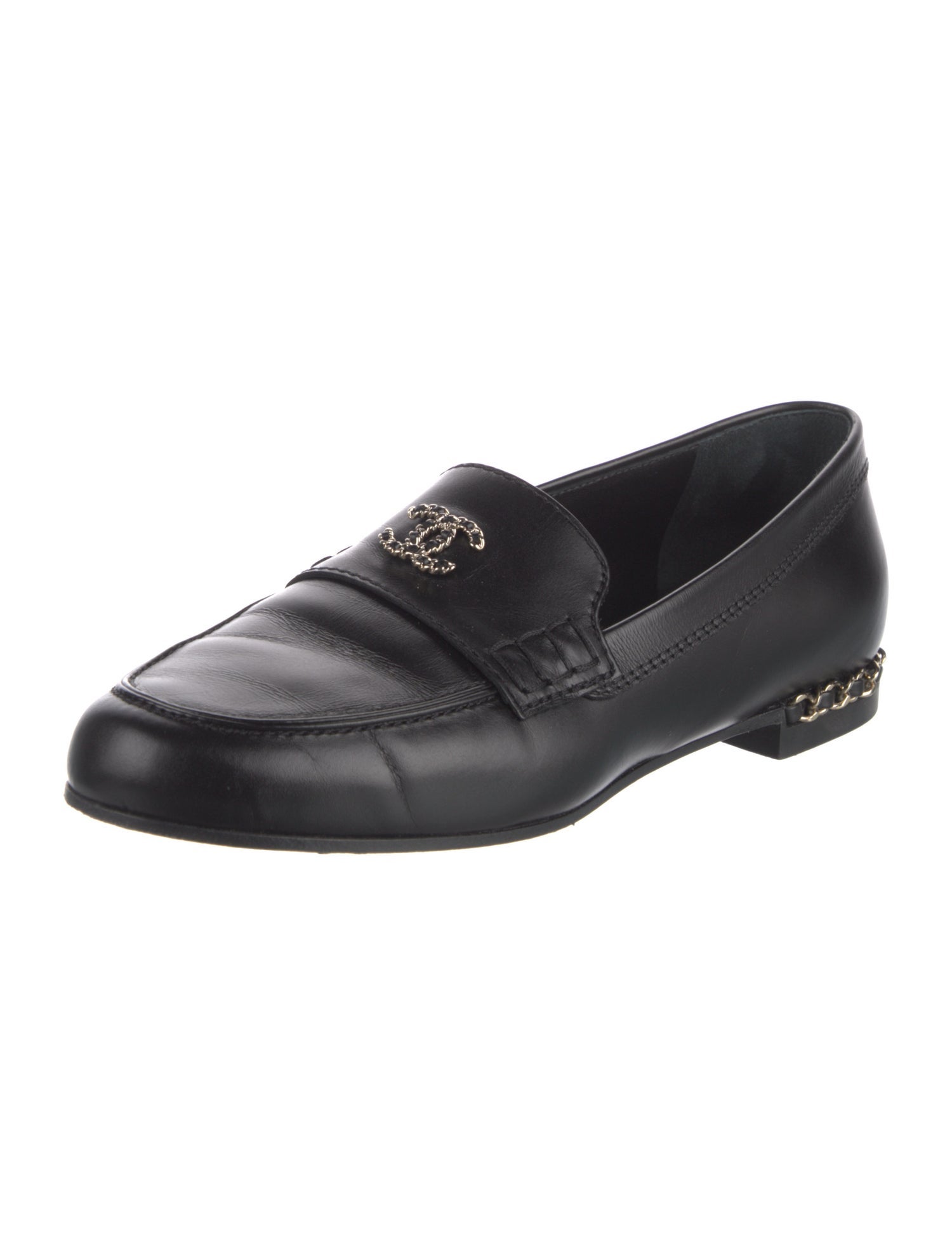 Chanel Interlocking CC Logo Calfskin Loafers
