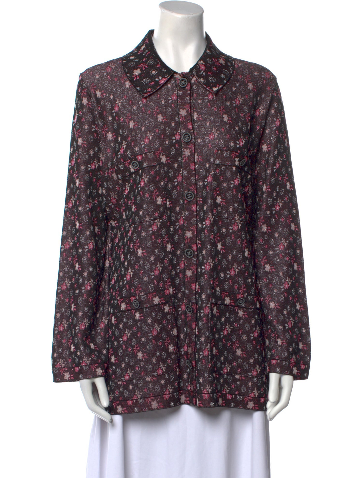 Chanel 2024 Floral Print Button-Up Top