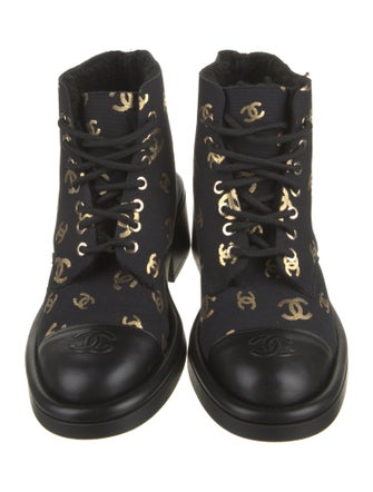 Chanel 2022 Interlocking CC Logo Combat Boots