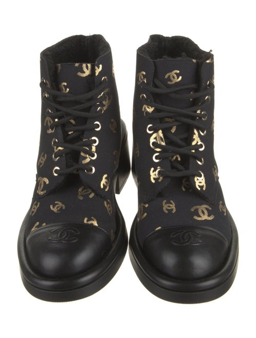 Chanel 2022 Interlocking CC Logo Combat Boots