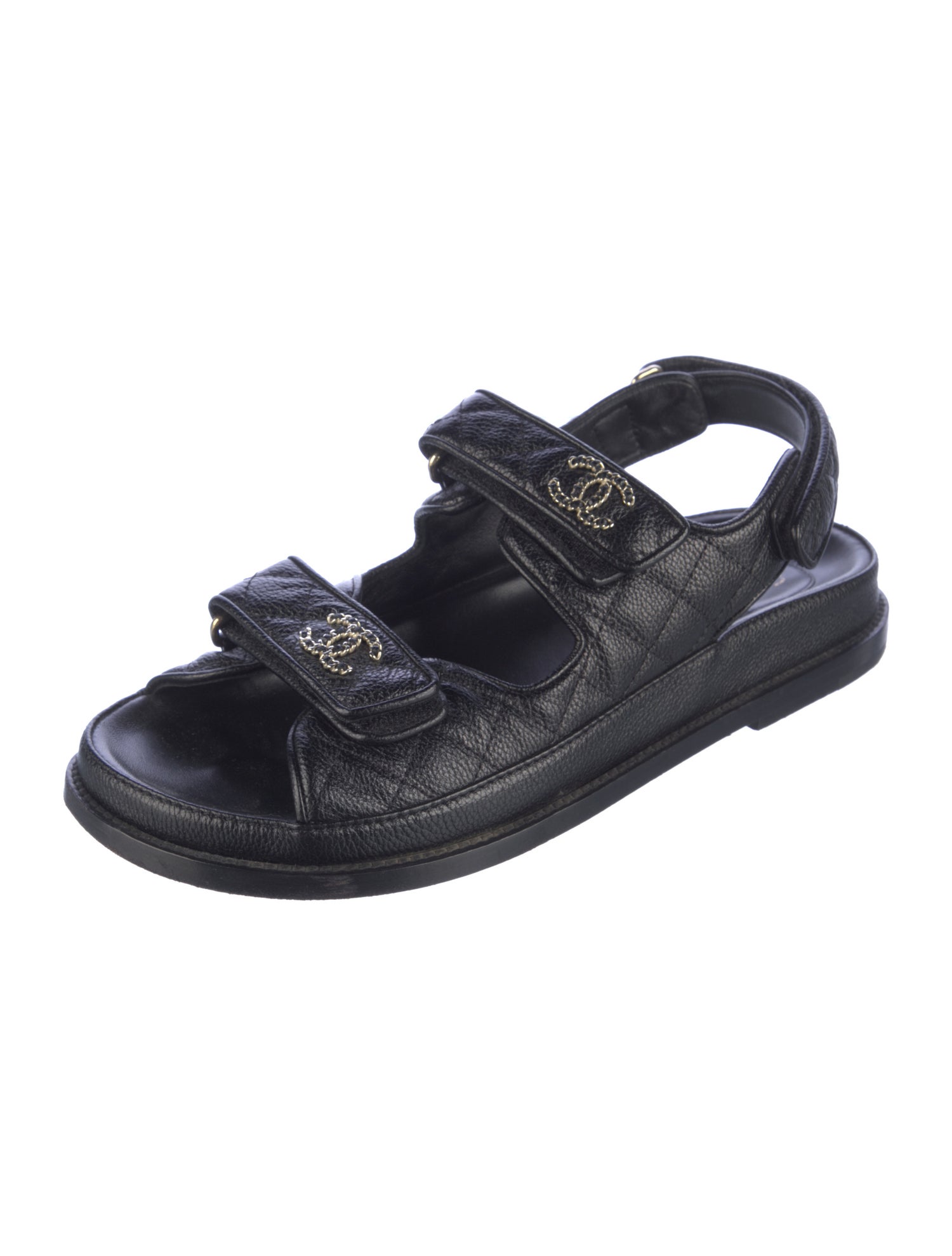 Chanel 2015 Interlocking CC Logo Slingback Sandals
