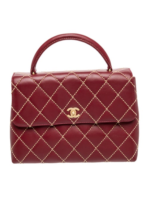 Chanel Surpique Top Handle Flap Bag