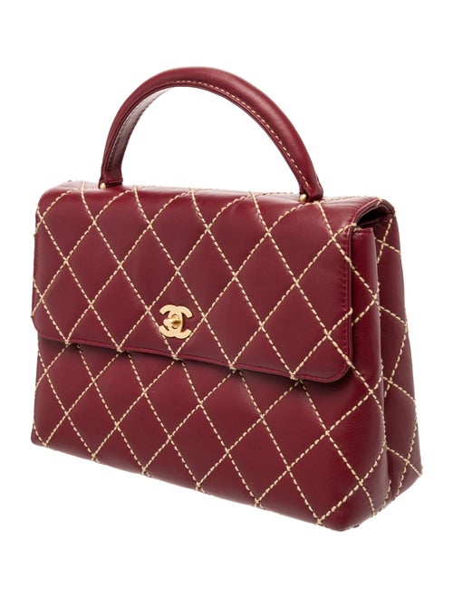 Chanel Surpique Top Handle Flap Bag