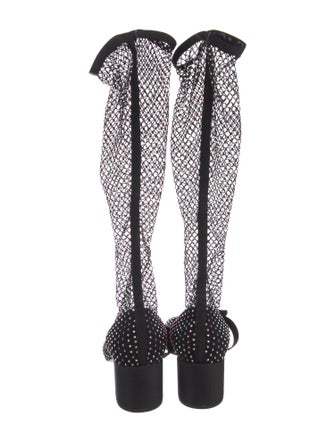 Chanel Interlocking CC Logo Mesh Sock Boots