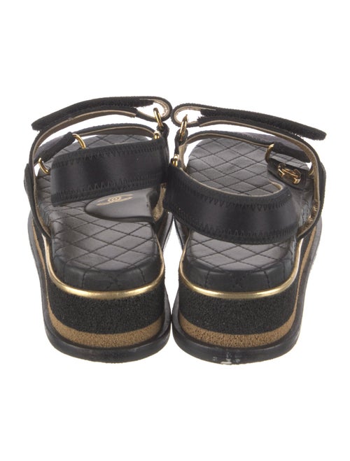 Chanel Interlocking CC Logo Satin Sandals
