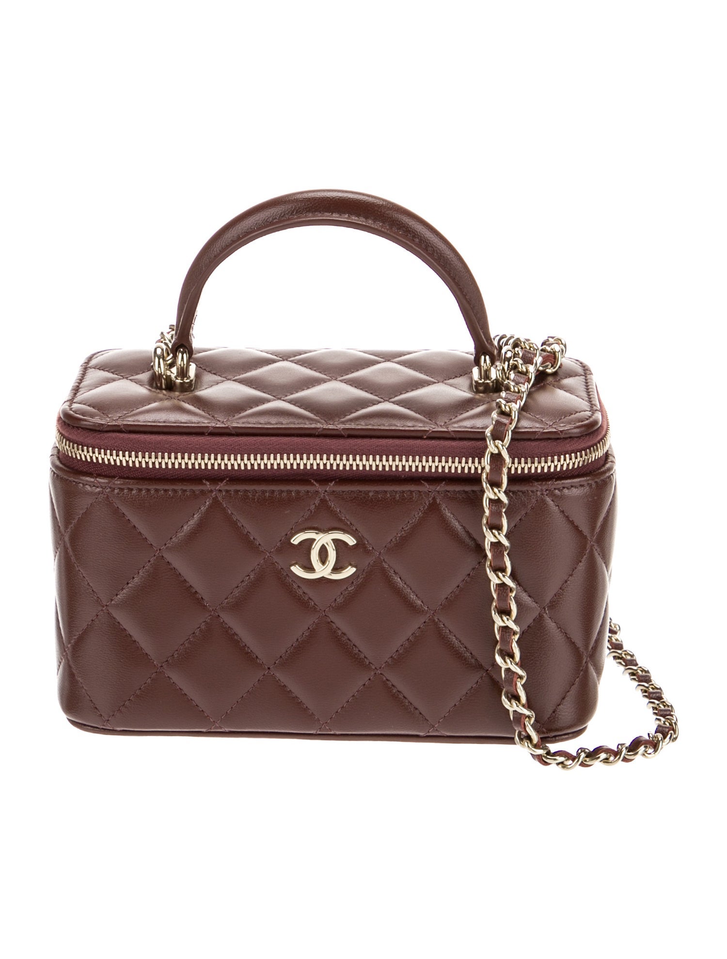 Chanel Small Top Handle Vanity Case w/ Chain