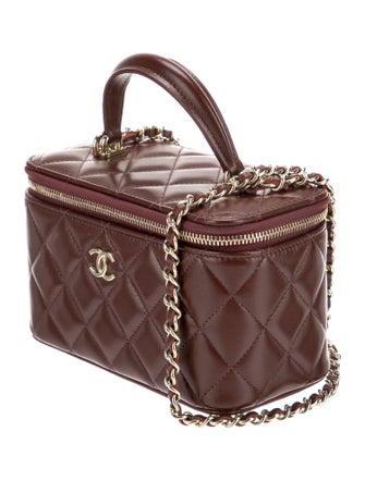 Chanel Small Top Handle Vanity Case w/ Chain