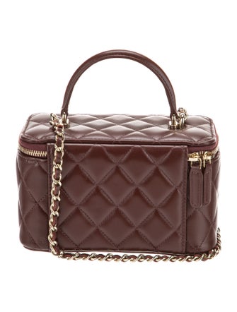 Chanel Small Top Handle Vanity Case w/ Chain