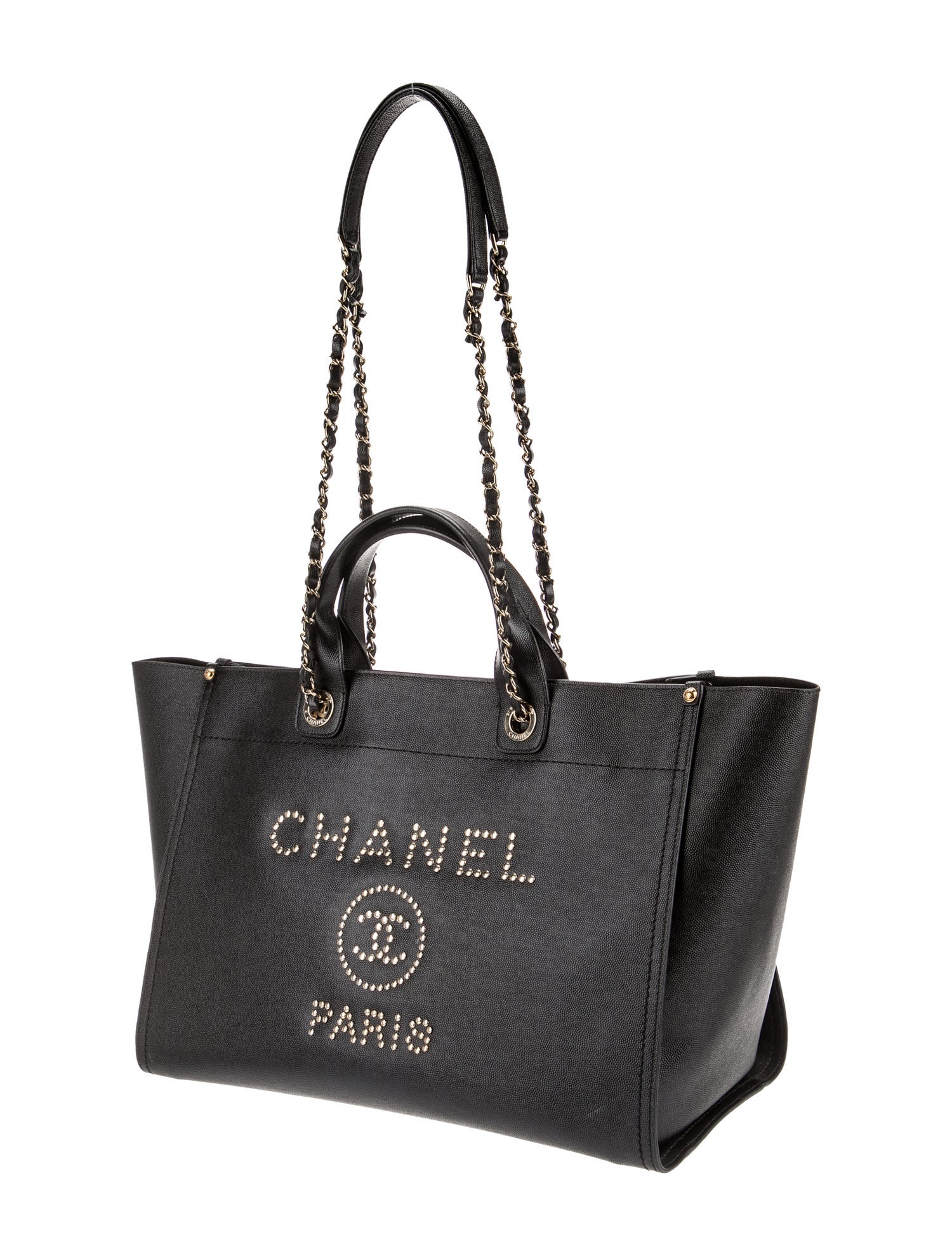 Chanel Medium Studded Deauville Shopping Tote