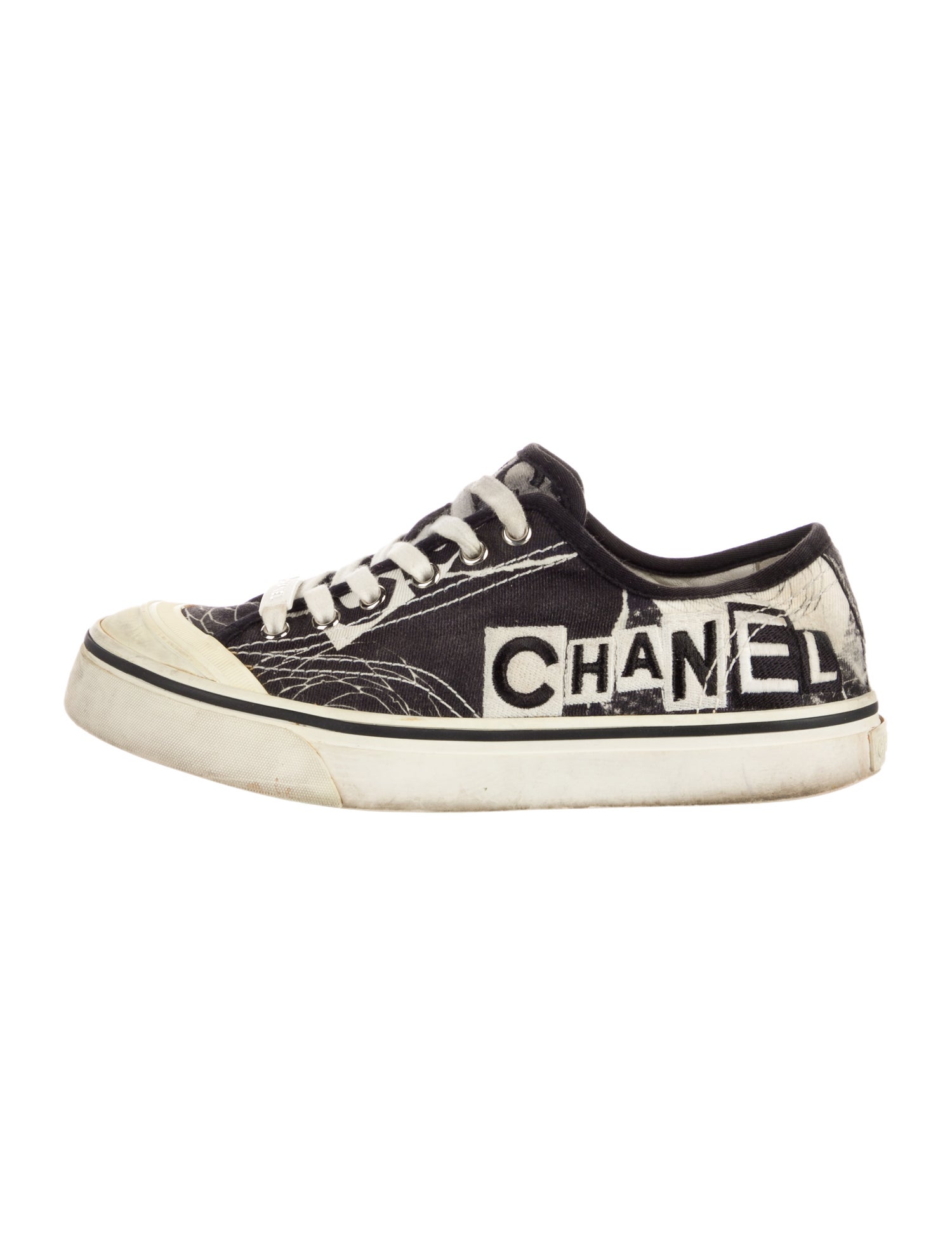 Chanel Camellia Accent Canvas Sneakers