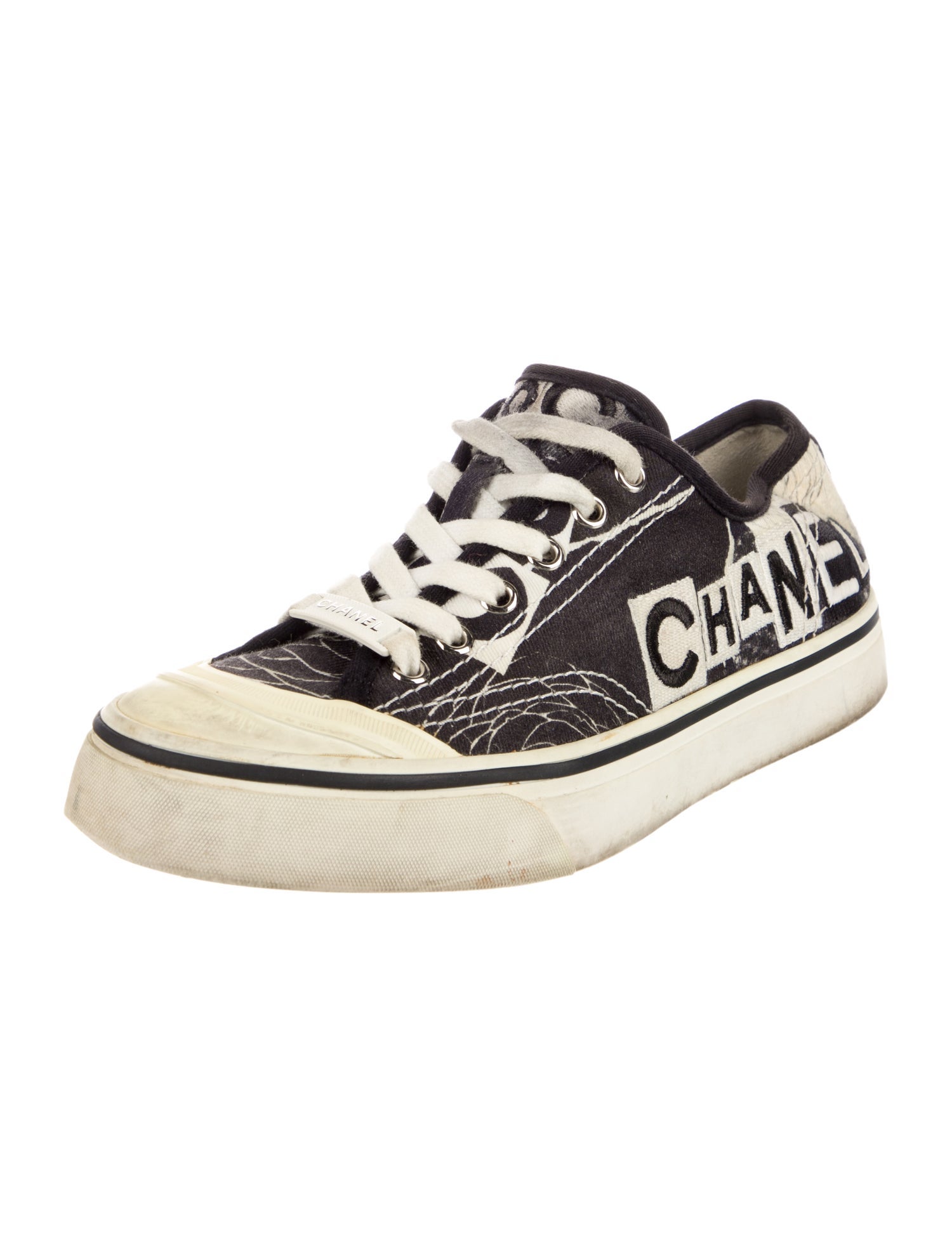 Chanel Camellia Accent Canvas Sneakers