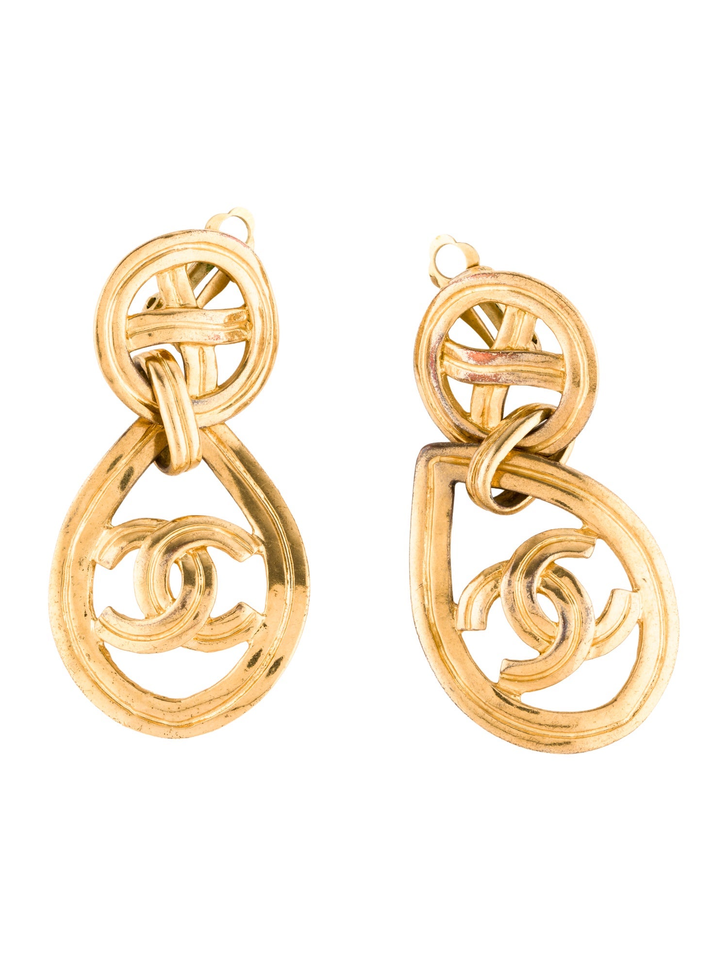 Chanel Vintage CC Clip-On Drop Earrings