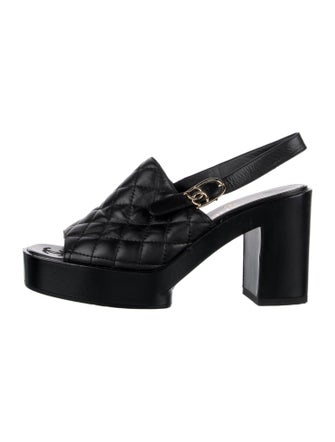 Chanel 2024 Interlocking CC Logo Slingback Sandals