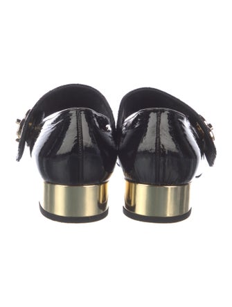 Chanel Interlocking CC Logo Leather Mary Jane Flats