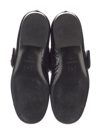 Chanel Interlocking CC Logo Leather Mary Jane Flats