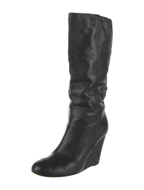 Chanel Interlocking CC Logo Leather Boots