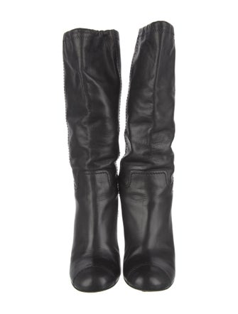 Chanel Interlocking CC Logo Leather Boots