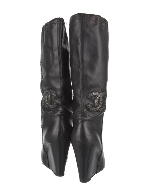 Chanel Interlocking CC Logo Leather Boots