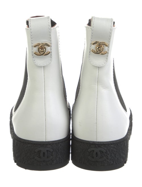 Chanel Interlocking CC Logo Leather Chelsea Boots