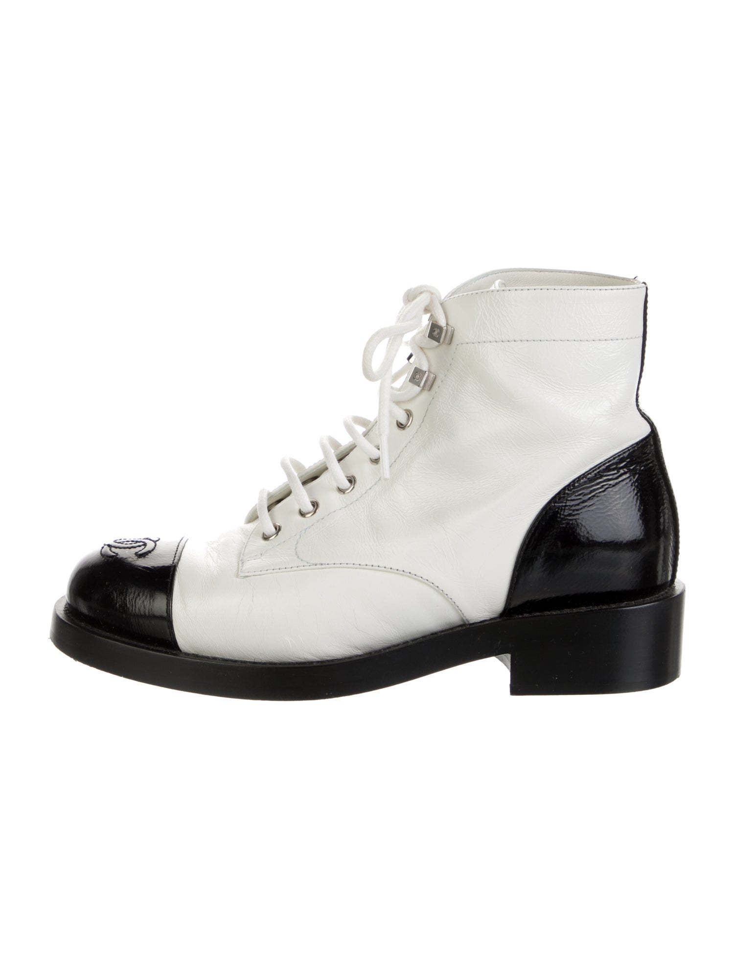 Chanel 2021 Interlocking CC Logo Combat Boots