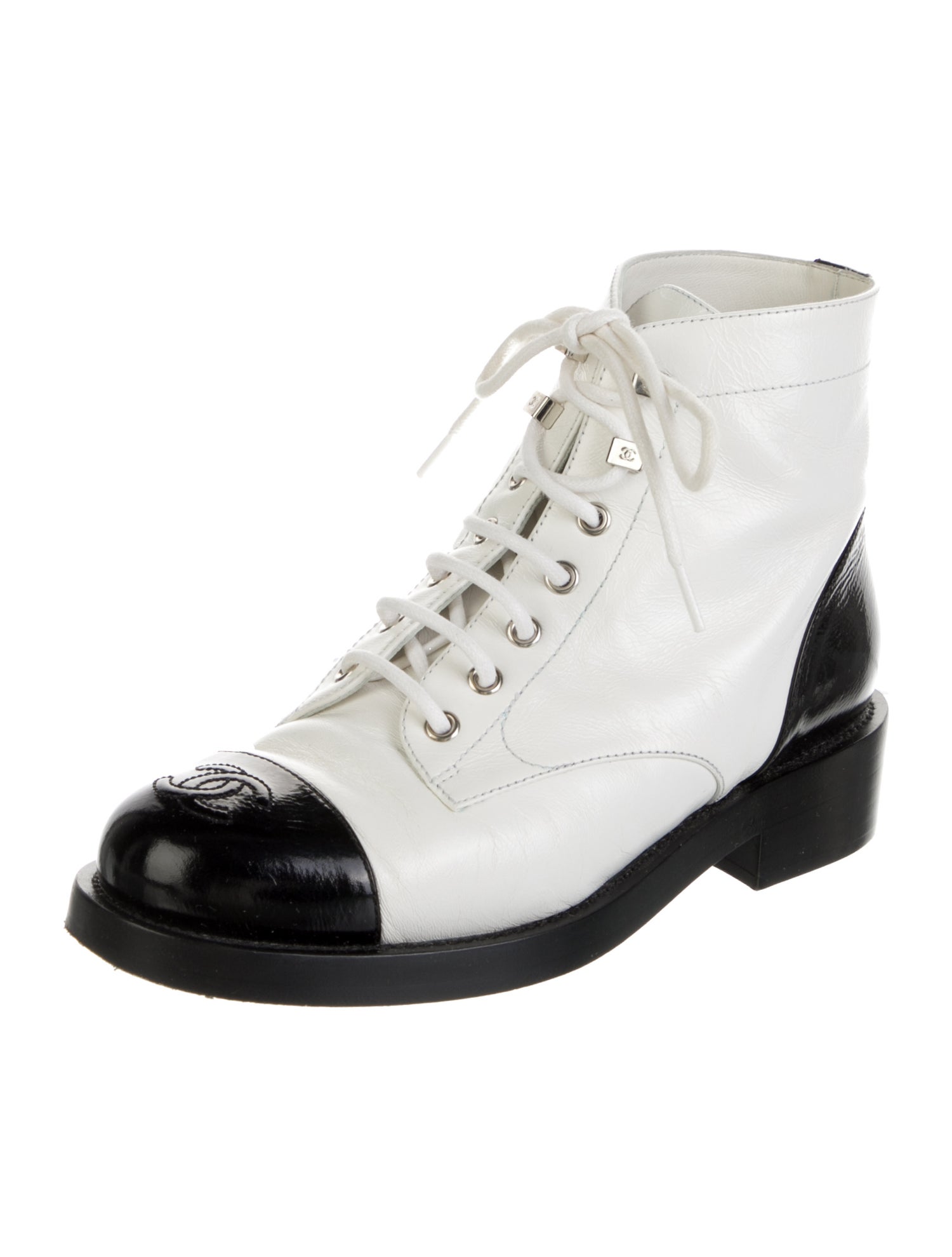 Chanel 2021 Interlocking CC Logo Combat Boots