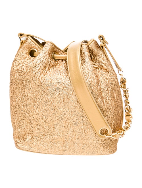 Chanel Brocade Drawstring Bucket Bag