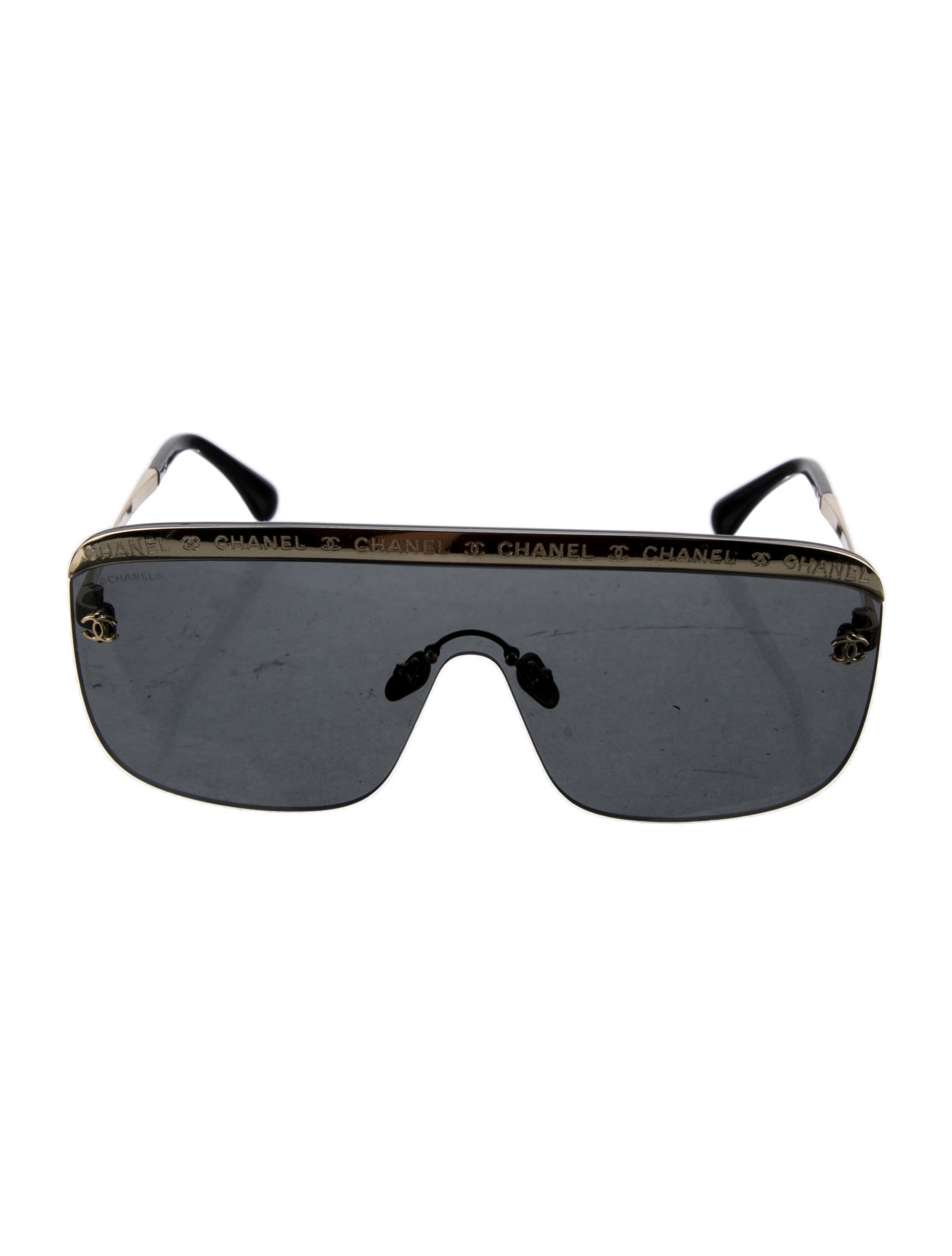 Chanel Interlocking CC Logo Shield Sunglasses