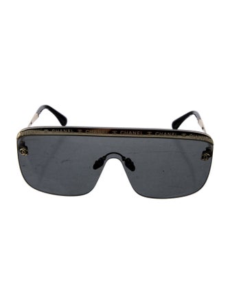 Chanel Interlocking CC Logo Shield Sunglasses