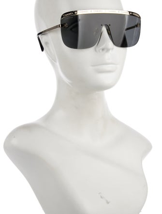 Chanel Interlocking CC Logo Shield Sunglasses