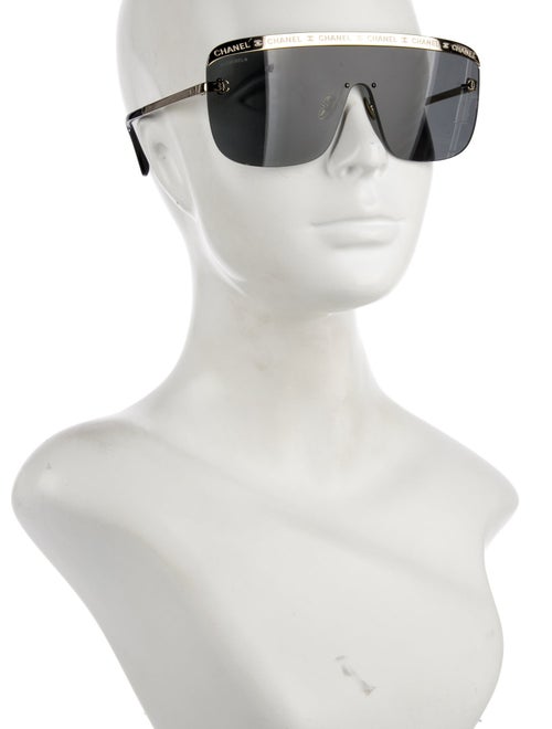 Chanel Interlocking CC Logo Shield Sunglasses