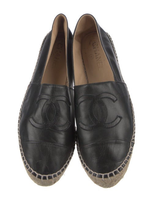 Chanel Interlocking CC Logo Leather Espadrilles