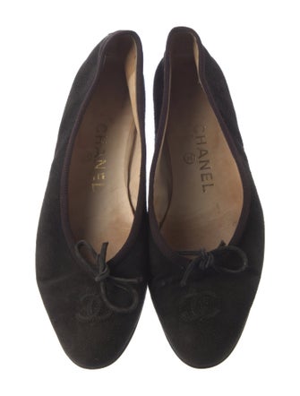 Chanel Interlocking CC Logo Suede Flats