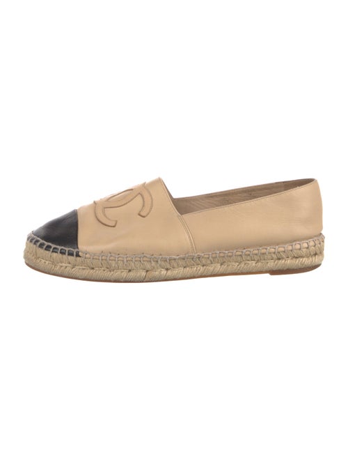 Chanel Interlocking CC Logo Leather Espadrilles