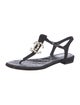 Chanel Interlocking CC Logo Suede T-Strap Sandals