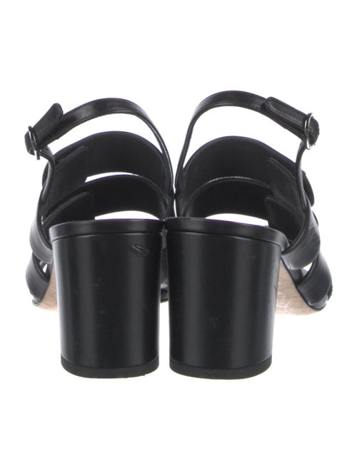 Chanel Interlocking CC Logo Leather Slingback Sandals